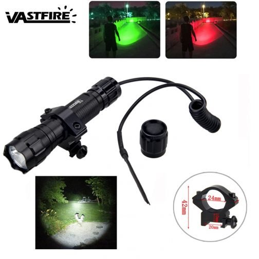 White/Green/Red LED Tactical Hunting Flashlight